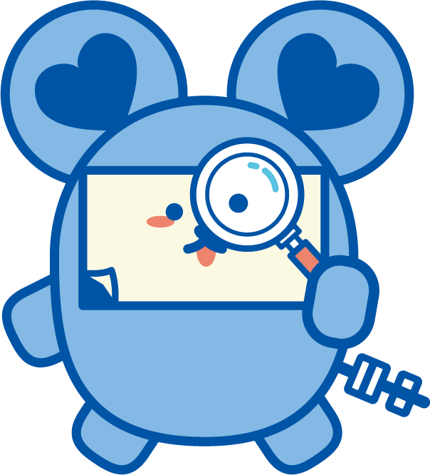 虫眼鏡を持ったキャラクター